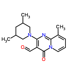 2-(3,5-Dimethyl-1-piperidinyl)-9-methyl-4-oxo-4H-pyrido[1,2-a]pyrimidine-3-carbaldehyde Structure