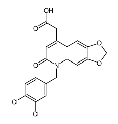 [5-(3,4-Dichloro-benzyl)-6-oxo-5,6-dihydro-[1,3]dioxolo[4,5-g]quinolin-8-yl]-acetic acid Structure