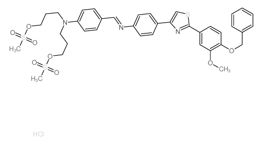 1-Propanol,3,3'-[[4-[[[4-[2-[3-methoxy-4-(phenylmethoxy)phenyl]-4-thiazolyl]phenyl]imino]methyl]phenyl]imino]bis-,dimethanesulfonate (ester), monohydrochloride (9CI)结构式