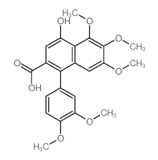 1-(3,4-dimethoxyphenyl)-4-hydroxy-5,6,7-trimethoxy-naphthalene-2-carboxylic acid structure