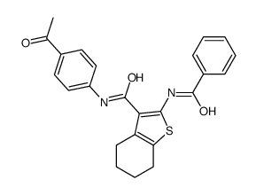 N-(4-acetylphenyl)-2-benzamido-4,5,6,7-tetrahydro-1-benzothiophene-3-carboxamide结构式