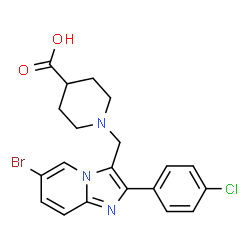 1-[6-BROMO-2-(4-CHLOROPHENYL)IMIDAZO[1,2-A]PYRIDIN-3-YLMETHYL]PIPERIDINE-4-CARBOXYLICACID picture