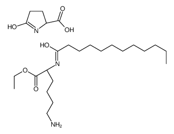 5-oxo-DL-proline, compound with ethyl N2-lauroyl-L-lysinate (1:1)结构式