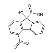 9-hydroxy-4-nitro-fluorene-9-carboxylic acid Structure