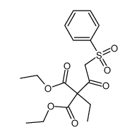 diethyl 2-ethyl-2-(2-(phenylsulfonyl)acetyl)malonate Structure