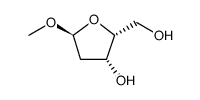 α-D-threo-Pentofuranoside, methyl 2-deoxy Structure