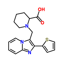 1-{[2-(2-Thienyl)imidazo[1,2-a]pyridin-3-yl]methyl}-2-piperidinecarboxylic acid Structure