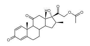 21-Acetoxy-17α-hydroxy-16β-methyl-pregna-1,4-dien-3,11,20-trion结构式