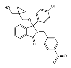 3-(4-chlorophenyl)-3-(1-hydroxymethylcyclopropylmethoxy)-2-(4-nitrobenzyl)-2,3-dihydroisoindol-1-one结构式