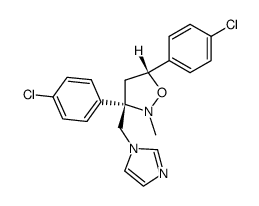 trans-3,5-bis(4-chlorophenyl)-3-(1H-imidazol-1-ylmethyl)-2-methylisoxazolidine结构式