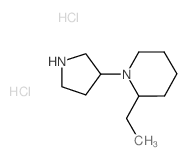 2-Ethyl-1-(3-pyrrolidinyl)piperidine dihydrochloride Structure