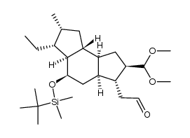 2-((2R,3R,3aS,5R,5aS,6R,7R,8aR,8bS)-5-((tert-butyldimethylsilyl)oxy)-2-(dimethoxymethyl)-6-ethyl-7-methyldodecahydro-as-indacen-3-yl)acetaldehyde Structure