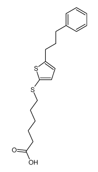 6-<<5-(3-phenylpropyl)-2-thienyl>thio>hexanoic acid Structure