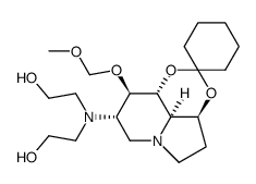 6-amino-1,8-O-cyclohexylidene-6-deoxy-6-N-bis(2'-hydroxyethyl)-7-O-methoxymethylcastanospermine Structure