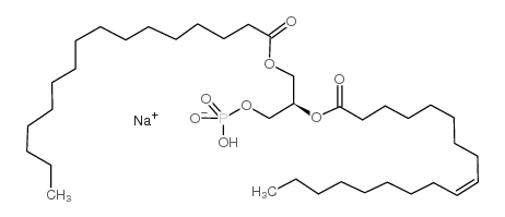 1-棕榈酰基-2-油酰基-sn-甘油-3-磷酸酯(钠盐)结构式