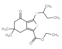 ETHYL 3-(SEC-BUTYLTHIO)-6,6-DIMETHYL-4-OXO-4,5,6,7-TETRAHYDROBENZO[C]THIOPHENE-1-CARBOXYLATE picture