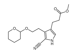 2-cyano-3-(2-(tetrahydro-2H-pyran-2-yl)oxy) ethyl-4-(2-methoxycarbonylethyl)pyrrole Structure