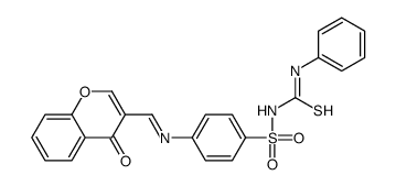 Benzenesulfonamide, 4-(((4-oxo-4H-1-benzopyran-3-yl)methylene)amino)-N-((phenylamino)thioxomethyl)- picture