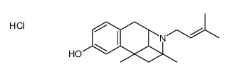 1,2,3,4,5,6-hexahydro-6,11-dimethyl-3-(3-methylbut-2-enyl)-2,6-methano-3-benzazocin-8-ol hydrochloride structure