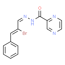 N'-[(1Z,2Z)-2-bromo-3-phenylprop-2-en-1-ylidene]pyrazine-2-carbohydrazide structure