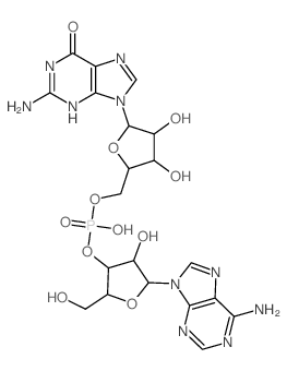 [5-(2-amino-6-oxo-3H-purin-9-yl)-3,4-dihydroxy-oxolan-2-yl]methoxy-[5-(6-aminopurin-9-yl)-4-hydroxy-2-(hydroxymethyl)oxolan-3-yl]oxy-phosphinic acid Structure