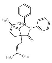 4,4-bis(3-methylbut-2-enyl)-1,2-diphenyl-pyrazolidine-3,5-dione结构式