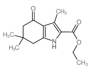3,6,6-三甲基-4-氧-4,5,6,7-四氢-1氢-吲哚-2-甲酸乙酯结构式