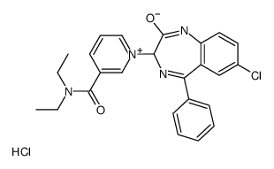 1-(7-chloro-2-oxo-5-phenyl-1,3-dihydro-1,4-benzodiazepin-3-yl)-N,N-diethylpyridin-1-ium-3-carboxamide,chloride Structure