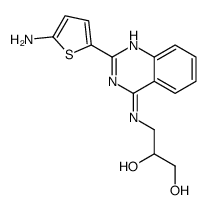 1,2-Propanediol, 3-((2-(5-amino-2-thienyl)-4-quinazolinyl)amino)- structure