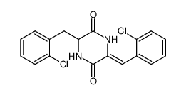 (+/-)-(Z)-6-(2-chlorobenzyl)-3-(2-chlorobenzylidene)piperazine-2,5-dione结构式