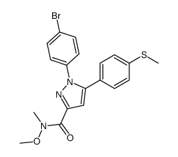 (1-(4-bromophenyl)-5-(4-methylthiophenyl)pyrazol-3-yl)-N-methoxy-N-methylcarboxamide结构式