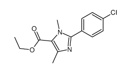 2-(4-CHLOROPHENYL)-1,4-DIMETHYL-1H-IMIDAZOLE-5-CARBOXYLIC ACID ETHYL ESTER结构式