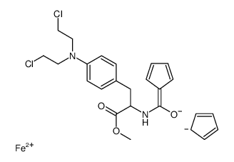 [[3-[4-[bis(2-chloroethyl)amino]phenyl]-1-methoxy-1-oxopropan-2-yl]amino]-cyclopenta-2,4-dien-1-ylidenemethanolate,cyclopenta-1,3-diene,iron(2+) Structure