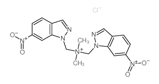 1H-Indazole-1-methanaminium,N,N-dimethyl-6-nitro-N-[(6-nitro-1H-indazol-1-yl)methyl]-, chloride (1:1) structure