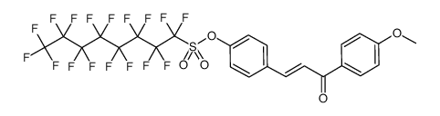 (E)-4-(3-(4-methoxyphenyl)-3-oxoprop-1-en-1-yl)phenyl 1,1,2,2,3,3,4,4,5,5,6,6,7,7,8,8,8-heptadecafluorooctane-1-sulfonate结构式