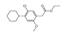 ethyl 5-chloro-4-cyclohexyl-2-methoxyphenylacetate Structure