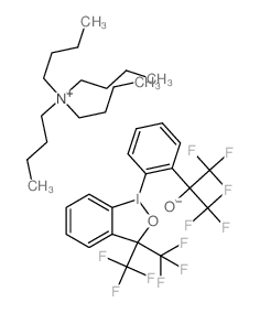 2-[2-[7,7-bis(trifluoromethyl)-9$l^{3}-ioda-8-oxabicyclo[4.3.0]nona-1,3,5-trien-9-yl]phenyl]-1,1,1,3,3,3-hexafluoro-propan-2-olate; tetrabutylazanium结构式