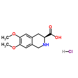 (S)-(-)-6,7-二甲氧基-1,2,3,4-四氢异喹啉-3-羧酸盐酸盐结构式