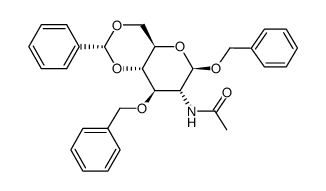 benzyl 2-acetamido-3-O-benzyl-4,6-O-benzylidene-2-deoxy-β-D-glucopyranoside结构式