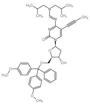 5'-O-(DIMETHOXYTRITYL)-N4-(DIISOBUTYLAMINO)METHYLIDENE-5-(1-PROPYNYL)-2'-DEOXYCYTIDINE结构式