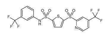 2-THIOPHENESULFONAMIDE, N-[3-(TRIFLUOROMETHYL)PHENYL]-5-[[4-(TRIFLUOROMETHYL)-2-PYRIDINYL]SULFONYL]- Structure