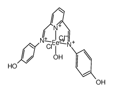 [Fe(2,6-pyridinedicarboxaldehydebis(p-hydroxyphenylimine))Cl2(H2O)] Structure