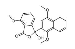 3-(5'6'-dihydro-1'4'-dimethoxynaphthyl-2')-3-hydroxy-7-methoxy-1(3H) isobenzofuranone Structure