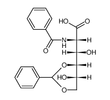 2-Benzamido-4,6-O-benzyliden-2-deoxy-D-gluconsaeure Structure