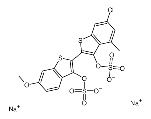 disodium 6-chloro-6'-methoxy-4-methyl[2,2'-bibenzo[b]thiophene]-3,3'-diyl disulphate结构式