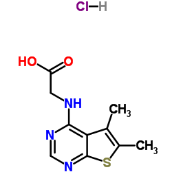 (5,6-DIMETHYL-THIENO[2,3-D]PYRIMIDIN-4-YLAMINO)-ACETIC ACID, HCL结构式