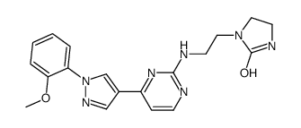 1-[2-({4-[1-(2-Methoxyphenyl)-1H-pyrazol-4-yl]-2-pyrimidinyl}amin o)ethyl]-2-imidazolidinone Structure