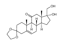 17α-Hydroxy-17β-(hydroxymethyl)androst-5-ene-3,11-dione 3-(Ethylene acetal)结构式