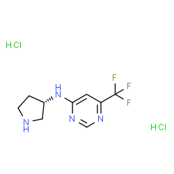 N-[(3S)-pyrrolidin-3-yl]-6-(trifluoromethyl)pyrimidin-4-amine dihydrochloride structure