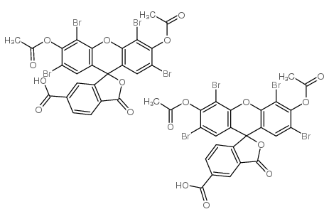 3',6'-diacetyloxy-2',4',5',7'-tetrabromo-1-oxospiro[2-benzofuran-3,9'-xanthene]-5-carboxylic acid,3',6'-diacetyloxy-2',4',5',7'-tetrabromo-3-oxospiro[2-benzofuran-1,9'-xanthene]-5-carboxylic acid structure